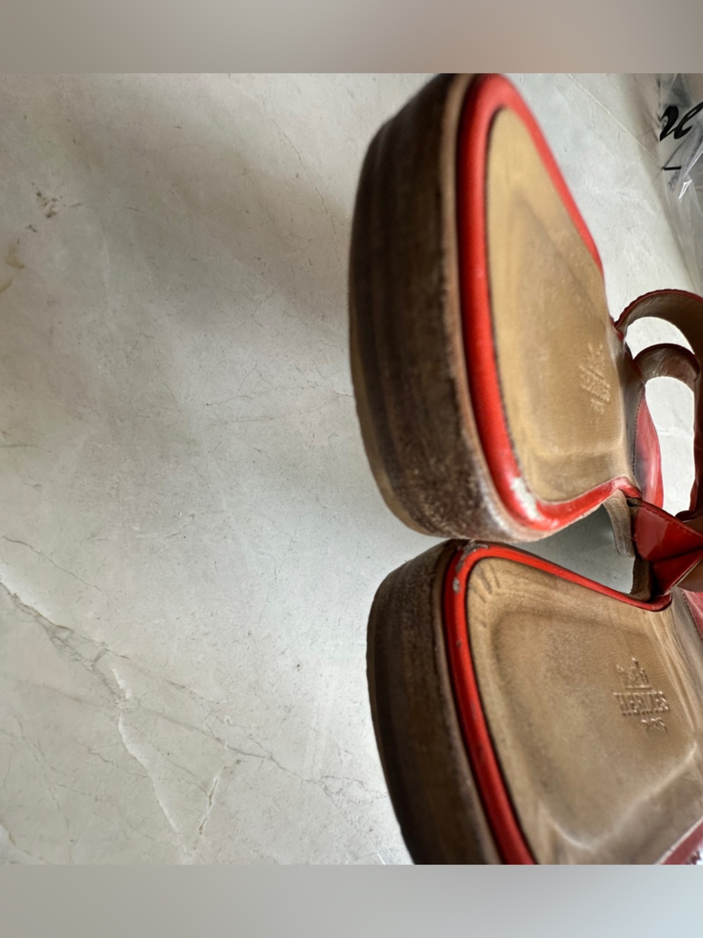 Hermes Oran Women’s Sandals Orange Size 40.5 - Picture 4 of 11